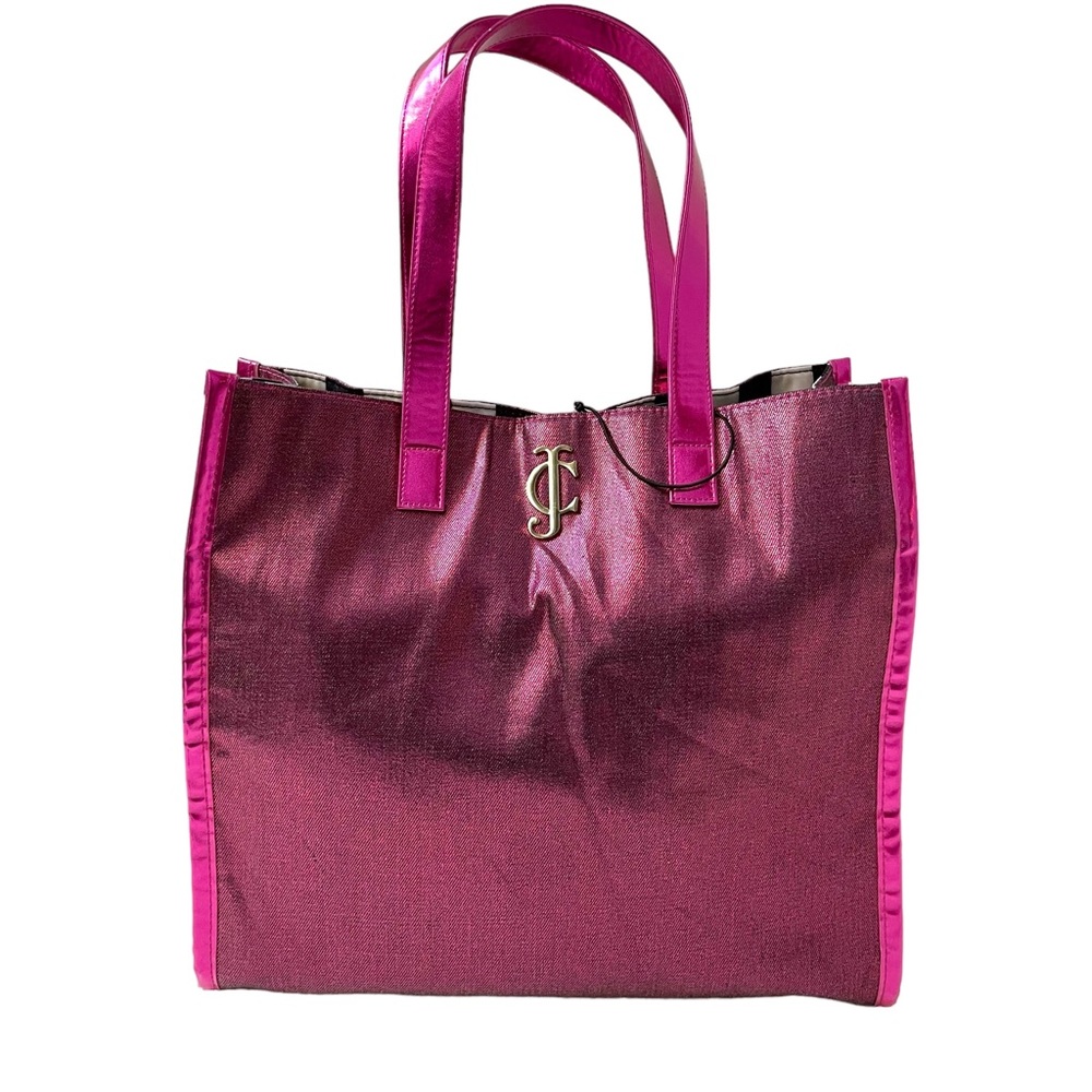 🎉HP! ❤️ NWOT! Juicy Couture Hot Pink Metallic Tote - Picture 13 of 14